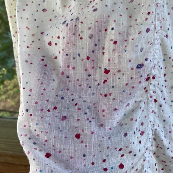 Anthropologie Meadow Rue White And Red Confetti Button Down Shirt Size 6 - Picture 4 of 11